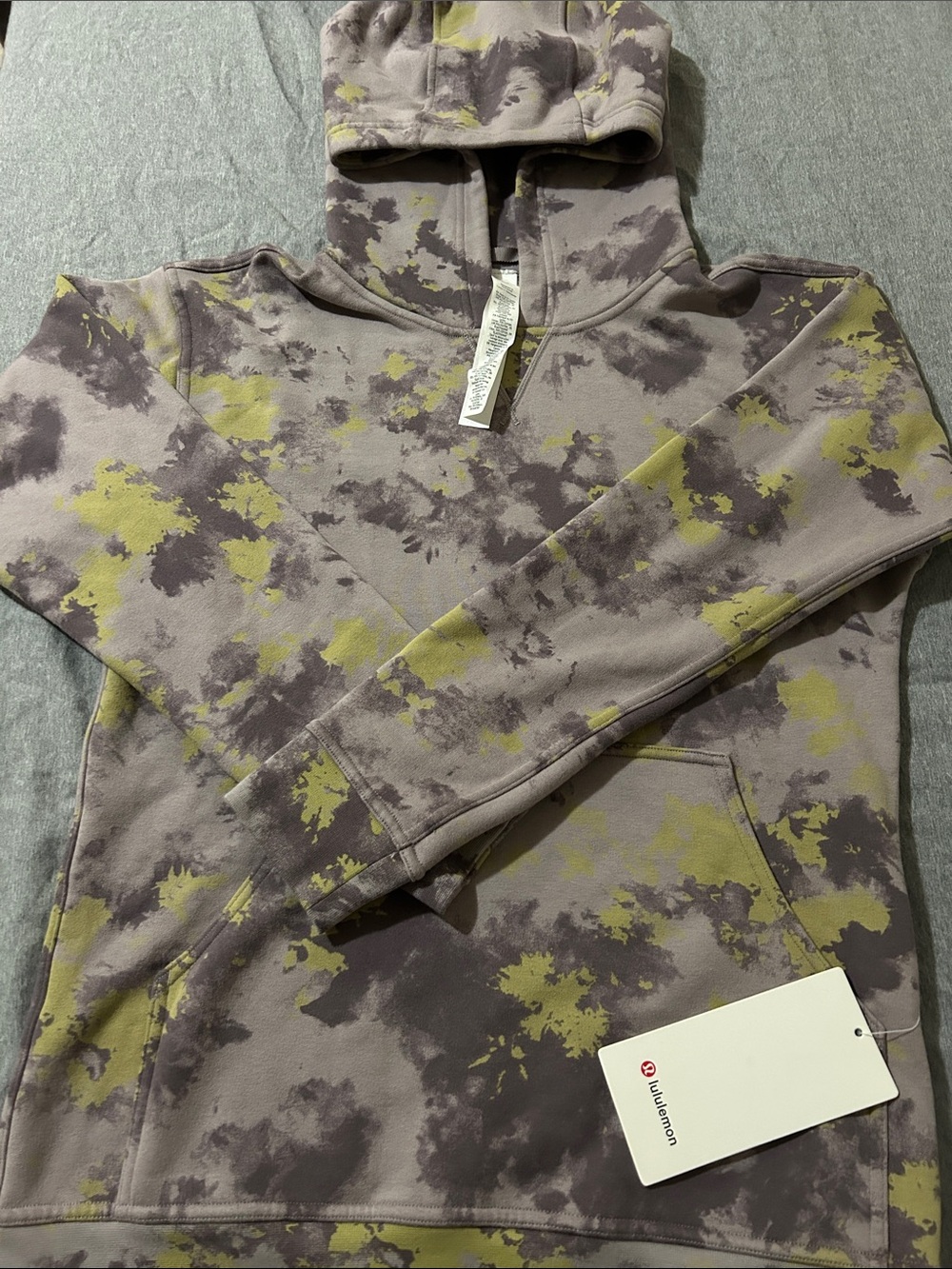 lululemon athletica Olive, purple & Gray Tie-Dye Cowl Hoodie Size 6